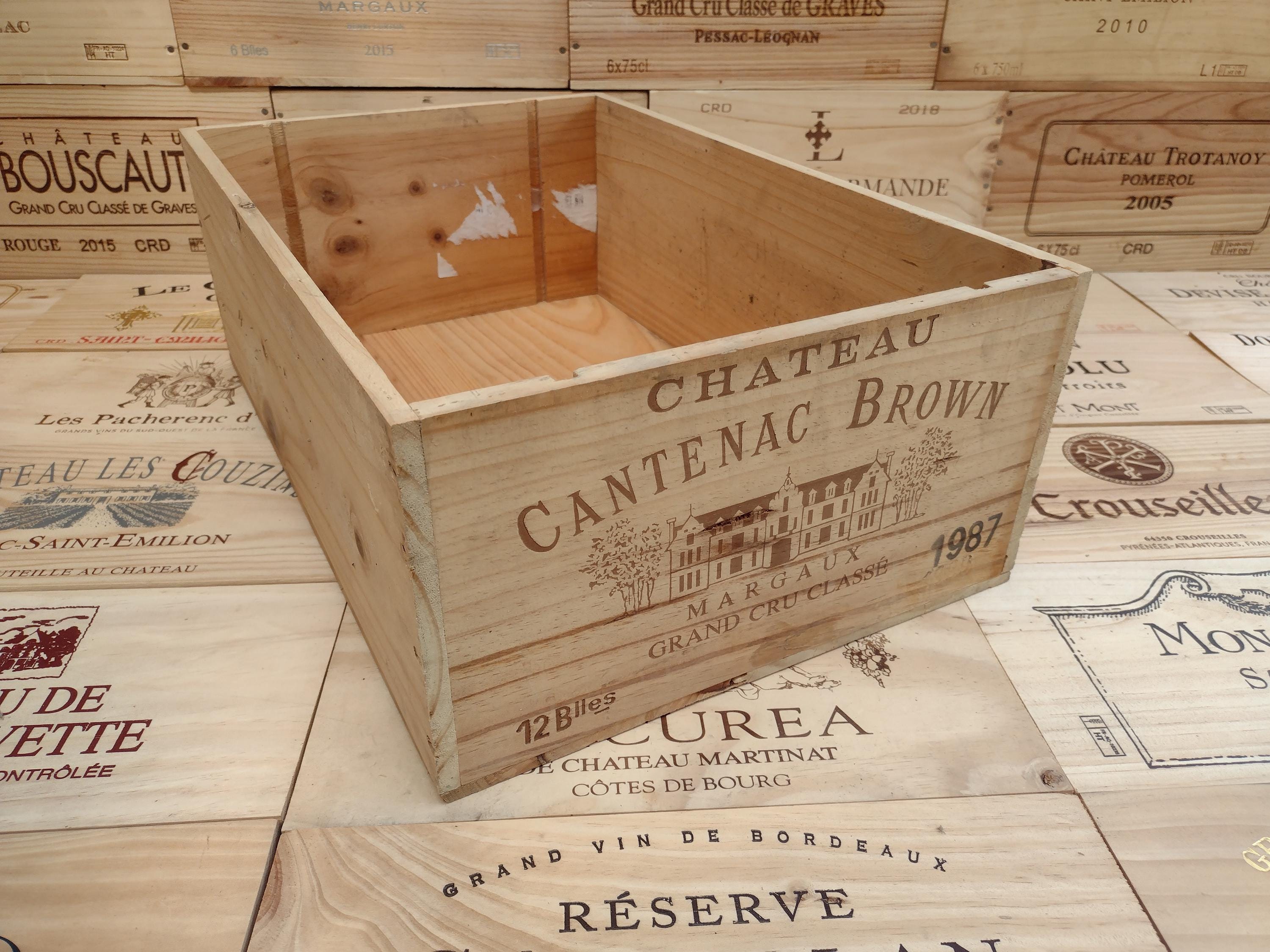 Pssopp Scatola Portavino In Legno Vintage – Contenitore Per Bottiglie In Stile Retrò, Dimensioni 35,5x13,5x13 Cm, Regalo Per Enoappassionati