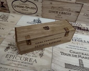 Wooden Wine Box / Crate with Lid ~ Casa Ferreirinha, Portugal ~ Genuine, Storage, Vintage, Hamper.