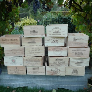 Wooden Wine Box / Crate. 6 bottle size. French, Genuine, Storage, Vintage, Hamper, Shabby Chic.