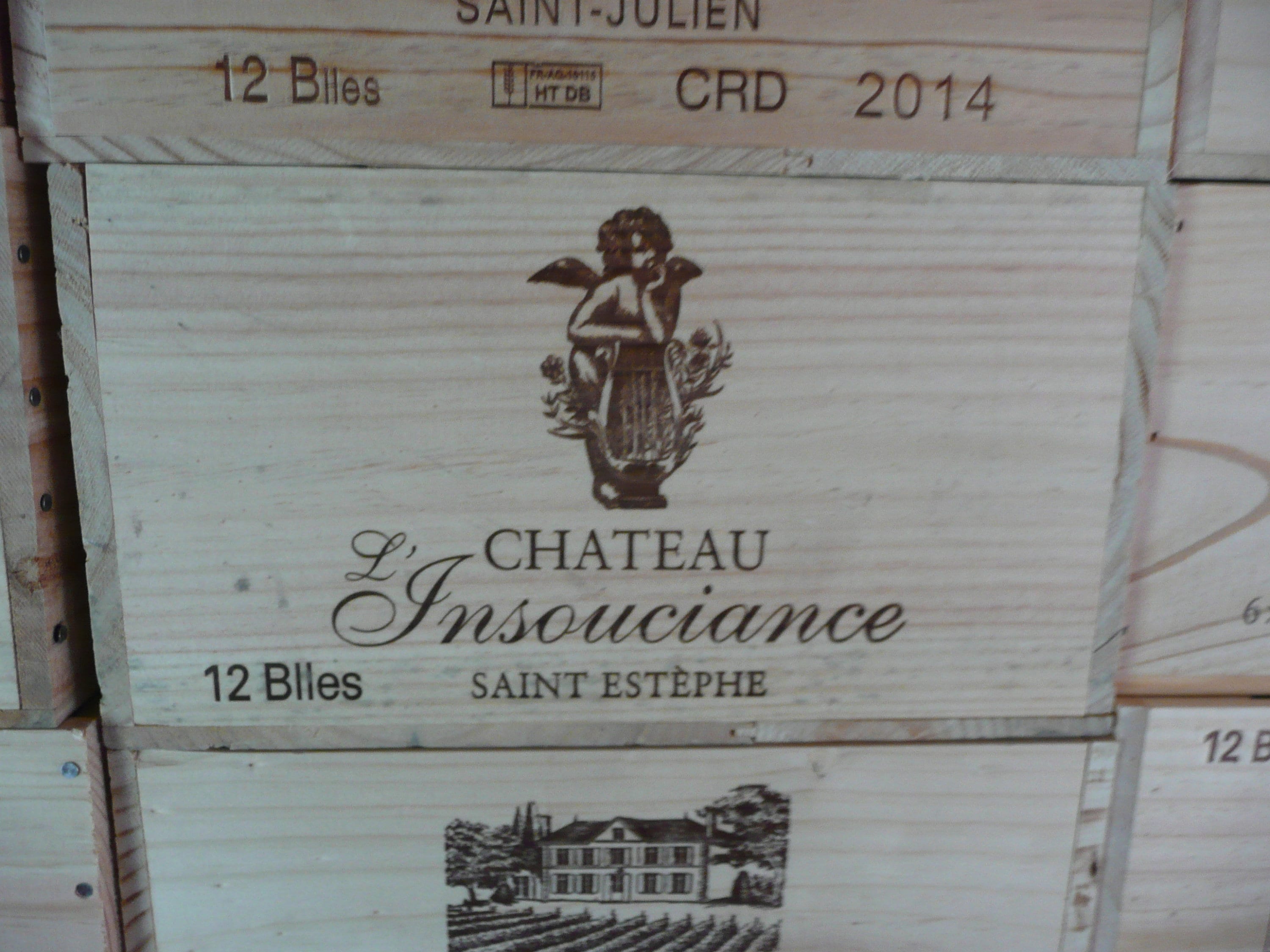 Vetrineinrete&reg; Cassetta Portabottiglie Rettangolare In Legno Scatola Bottiglie Di Vino Champagne Per Decoupage F2