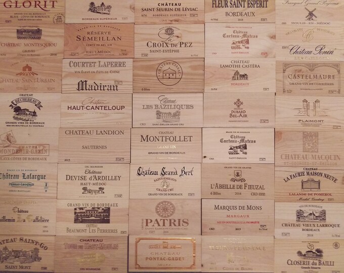 12 X Wine Box End Panels. Wooden. Crate, Side, Plaque. Decoration. Home