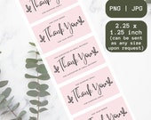 Thank you sticker label file  for thermal printer. PNG JPG - rectangle stickers- rollo, dymo, small business, branding, shop small, flourish