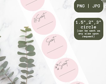 Thermal printer labels PNG JPG file - scent label stickers - circle stickers- rollo, dymo, small business, branding, candle, freshie, custom