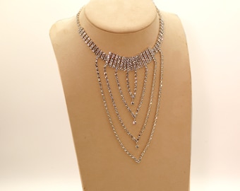 Rhinestone necklace / bridal necklace