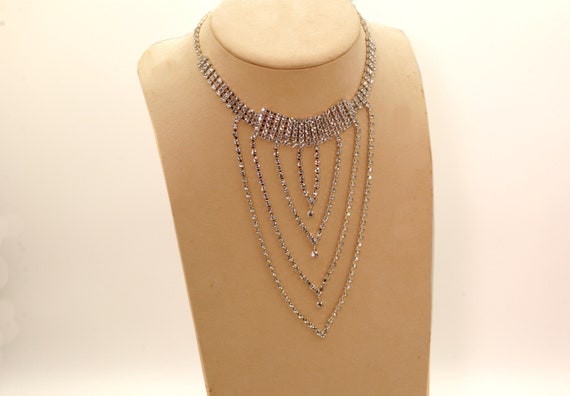 Rhinestone necklace / bridal necklace - image 1