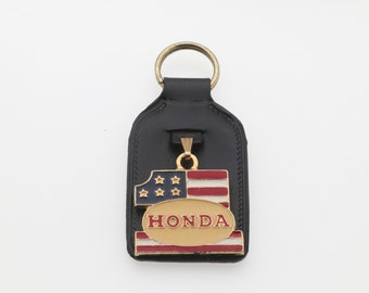 Black Leatherette Honda Key Fob