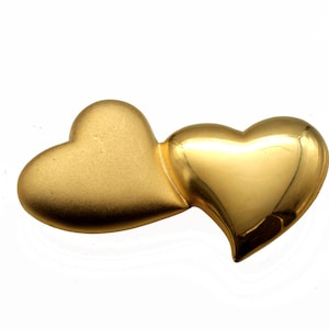 Two Hearts Signed Brooch / Pin