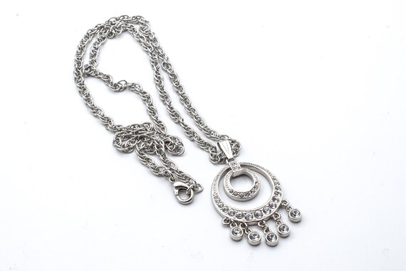 Kenneth J Lane Rhinestone Pendant Necklace, Signed - image 2