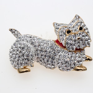 Yorkshire Terrier Rhinestone Brooch/ pin