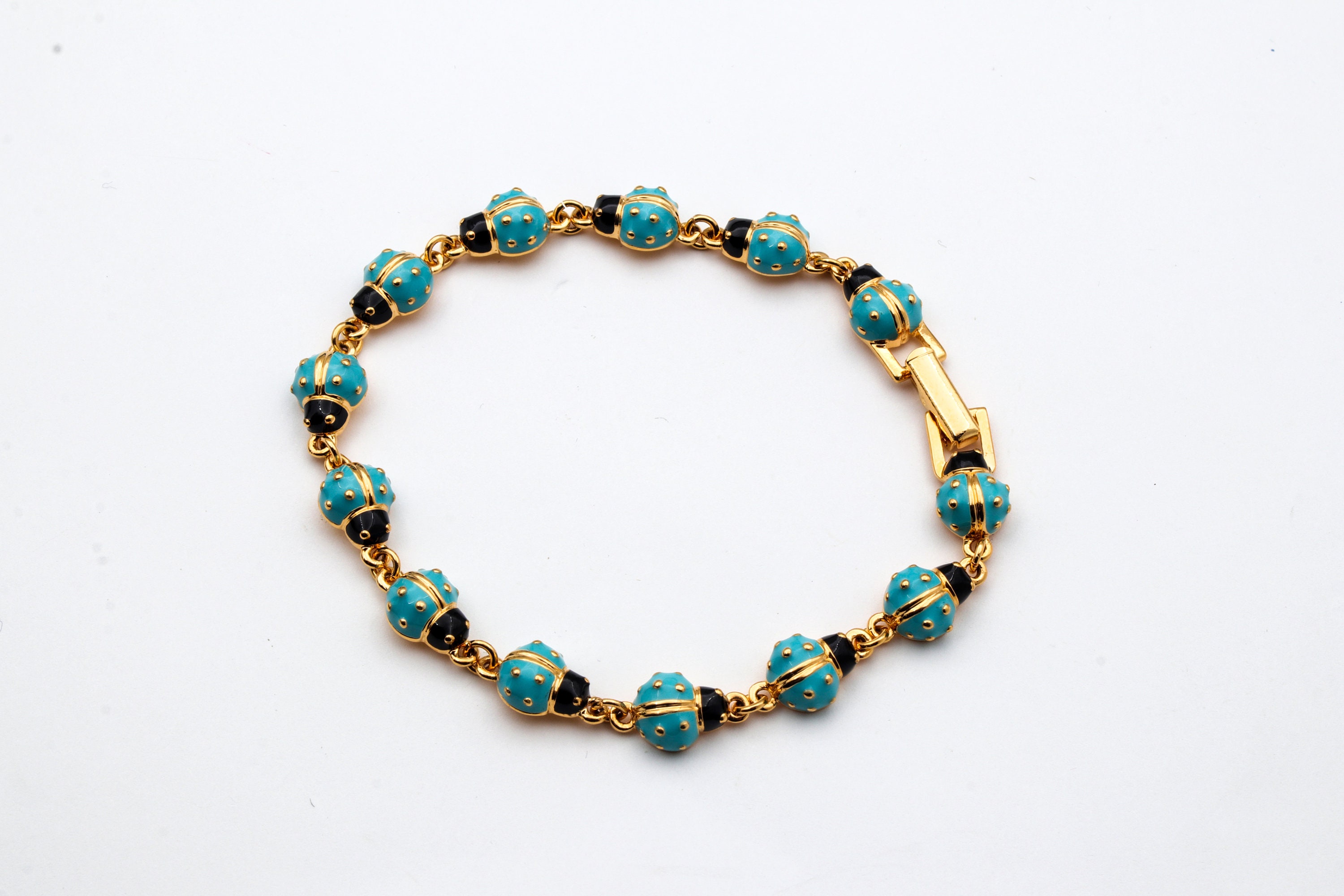 Joan Rivers Vintage Lady Bug Bracelet Signed Etsy