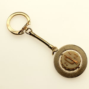 Vintage Spinner, Music Theme Trumpet Key Ring