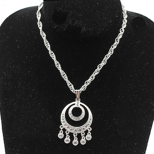 Kenneth J Lane Rhinestone Pendant Necklace, Signed