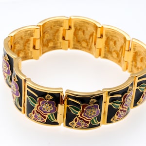 Joan Rivers Enameled Panel Bracelet. Signed