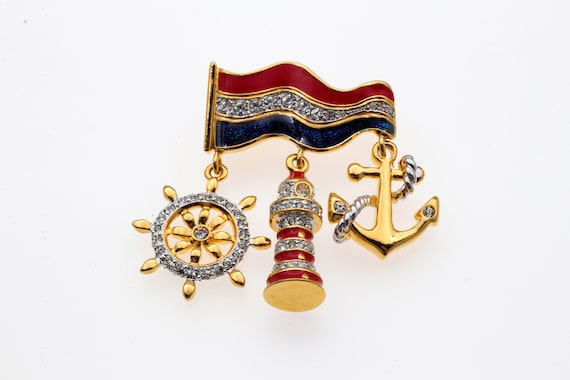 Red , White , Blue Nautical Brooch - image 1