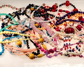 12 Piece Assortment Of Vintage  Necklaces 1970's to 1990's