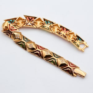 Joan Rivers Plique a Jour Bracelet, Signed