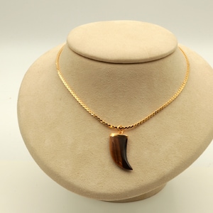Italian Horn Tiger Eye Pendant necklace