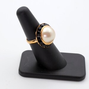 Pearl And Rhinestone Adjustable Ring