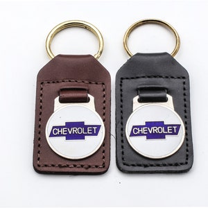 Chevrolet Emblem On Genuine Leather Fob Available In Brown Or Black