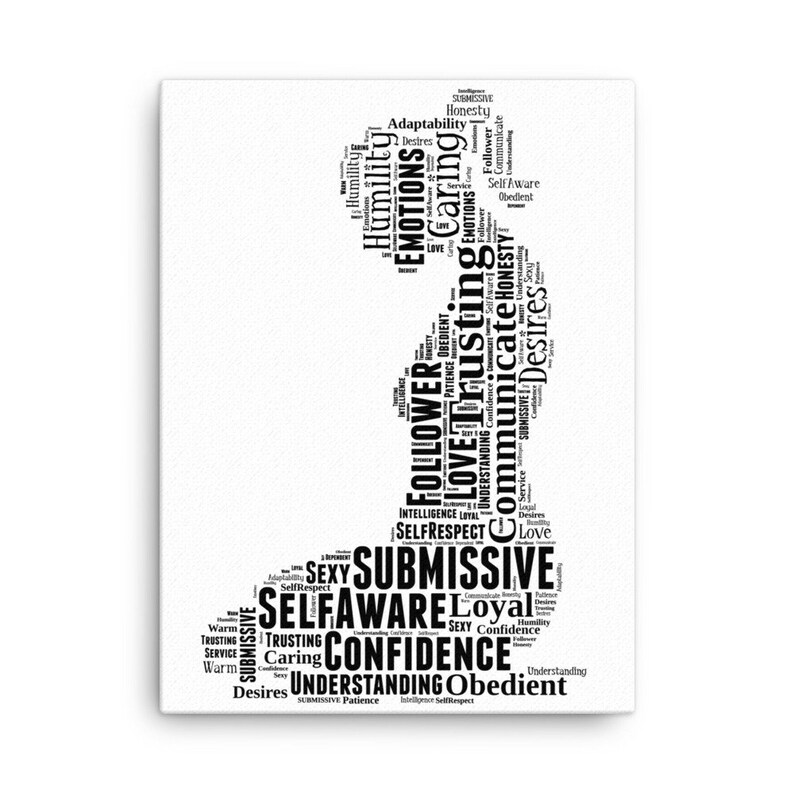 Submissive Canvas BDSM Canvas Sub Submissive Wall Art Word Etsy