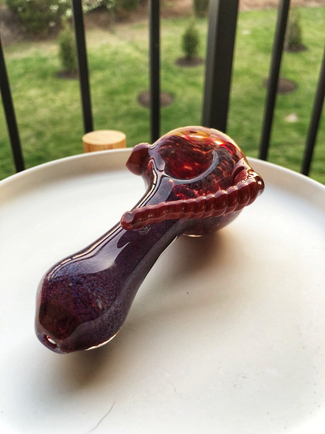 Gold Glass Pipe Etsy