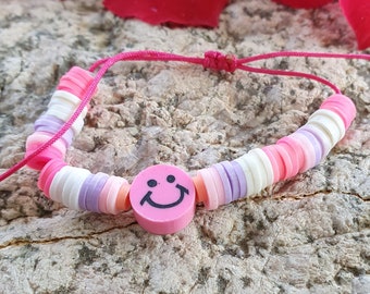 adjustable child bracelet in heishi pearls