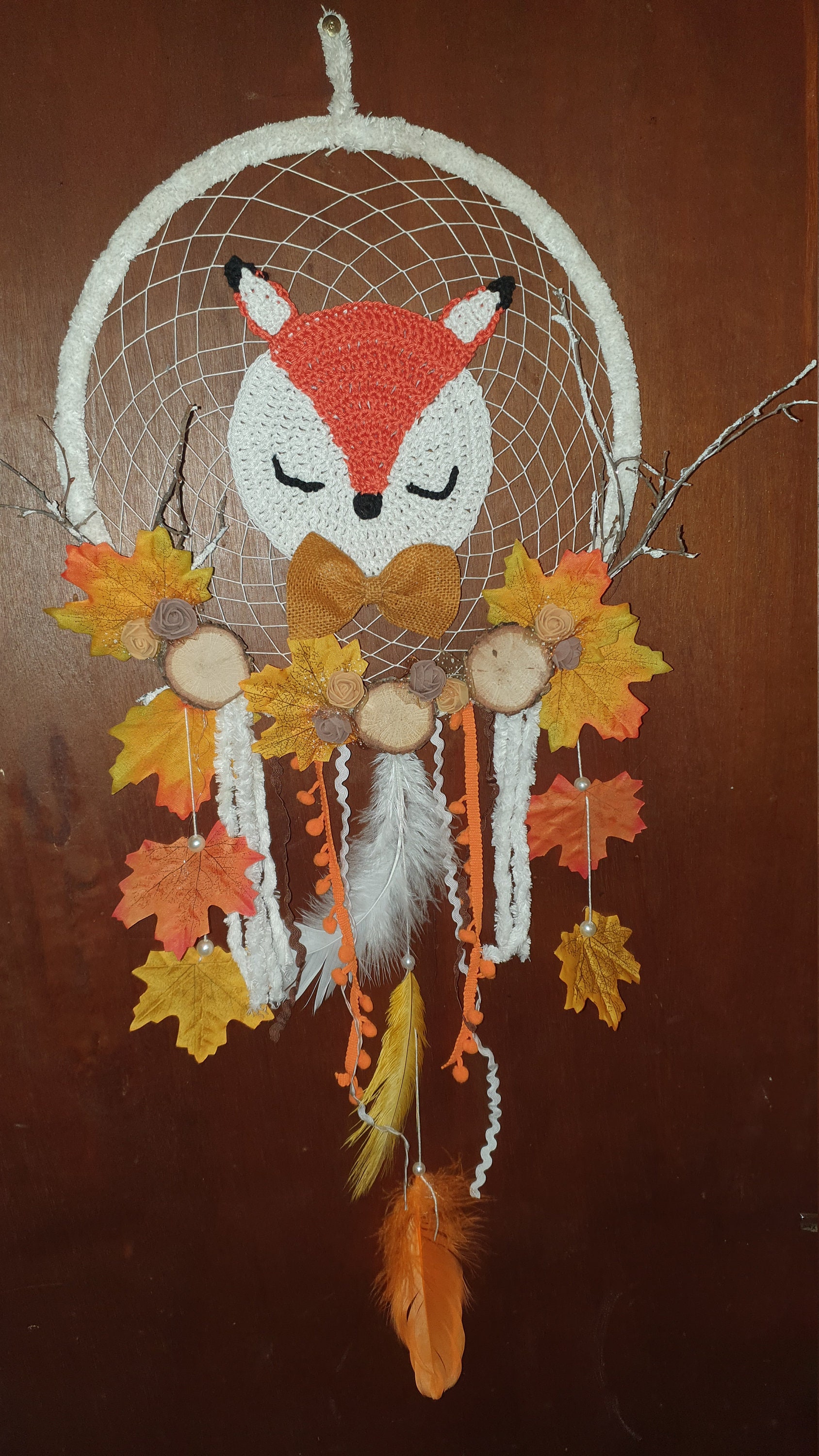 Attrape Rêve Renard Roux Au Crochet