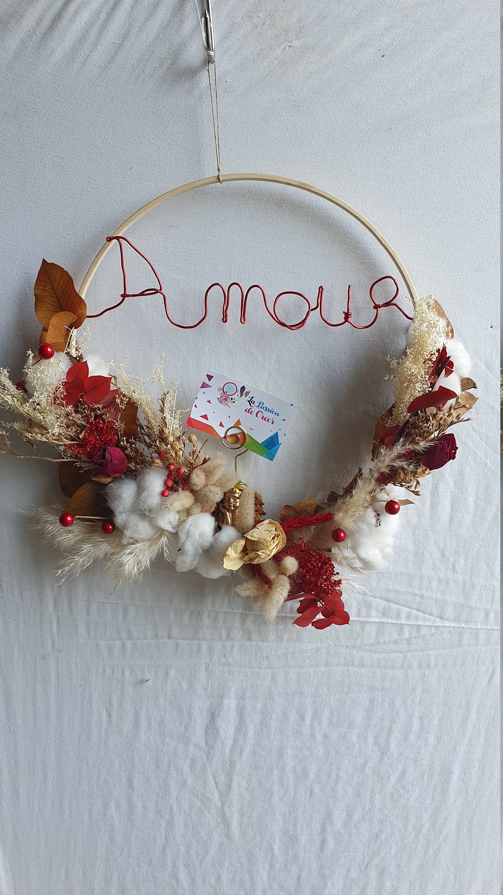 Couronne Bambou Fleurs Séchées