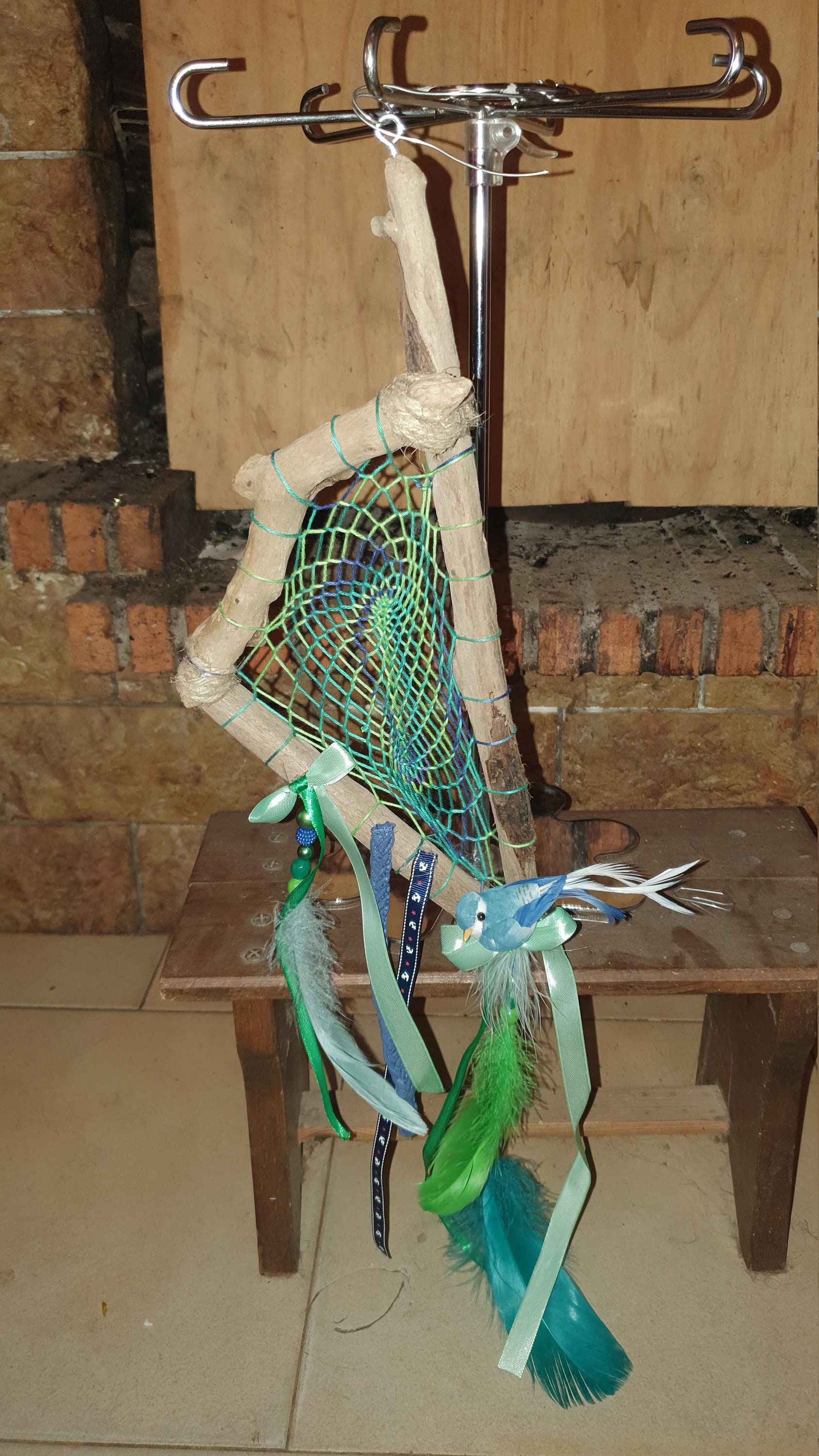 Petit Attrape Rêve en Forme de Corse Bois Flotté