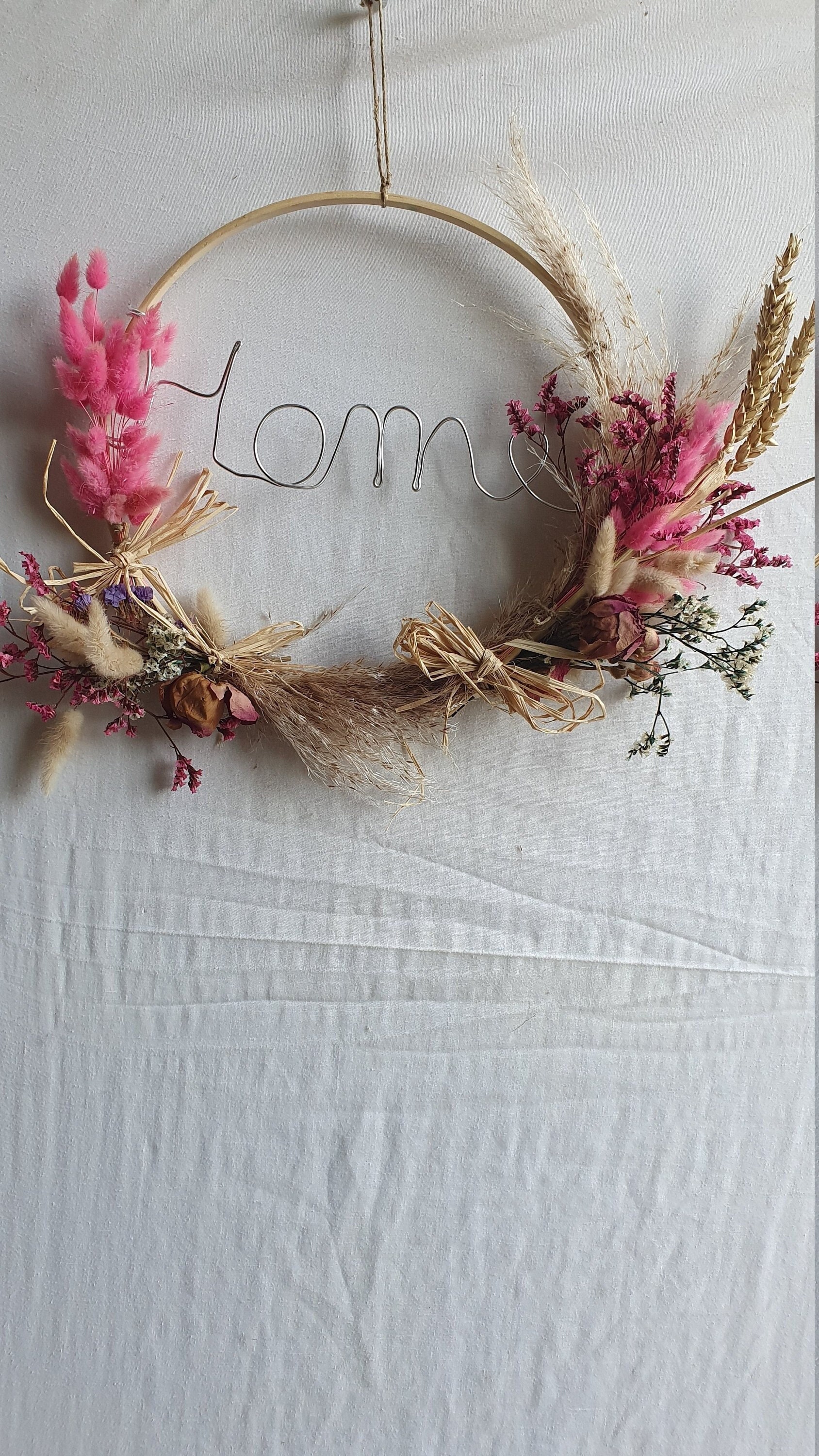 Couronne Bambou Fleurs Séchées