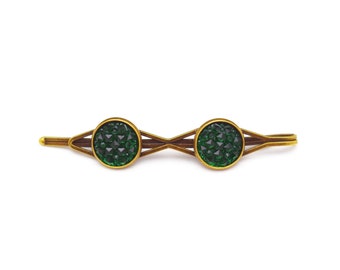 Barrette à cheveux vert émeraude, accessoires pour cheveux verts