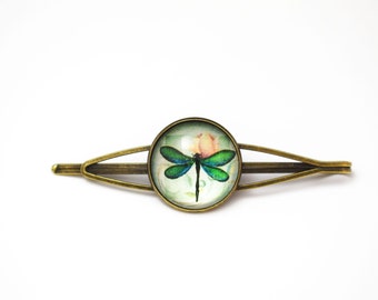 Dragonfly hair slide, Insect hair accessories, Green hair accessory