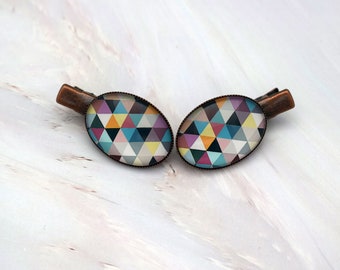 Geometric hair clip set, Woman hair accessories