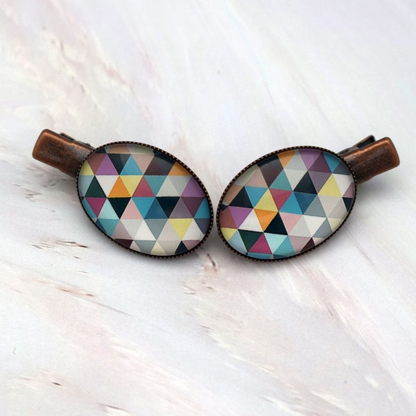 Geometric hair clip set, Woman hair accessories