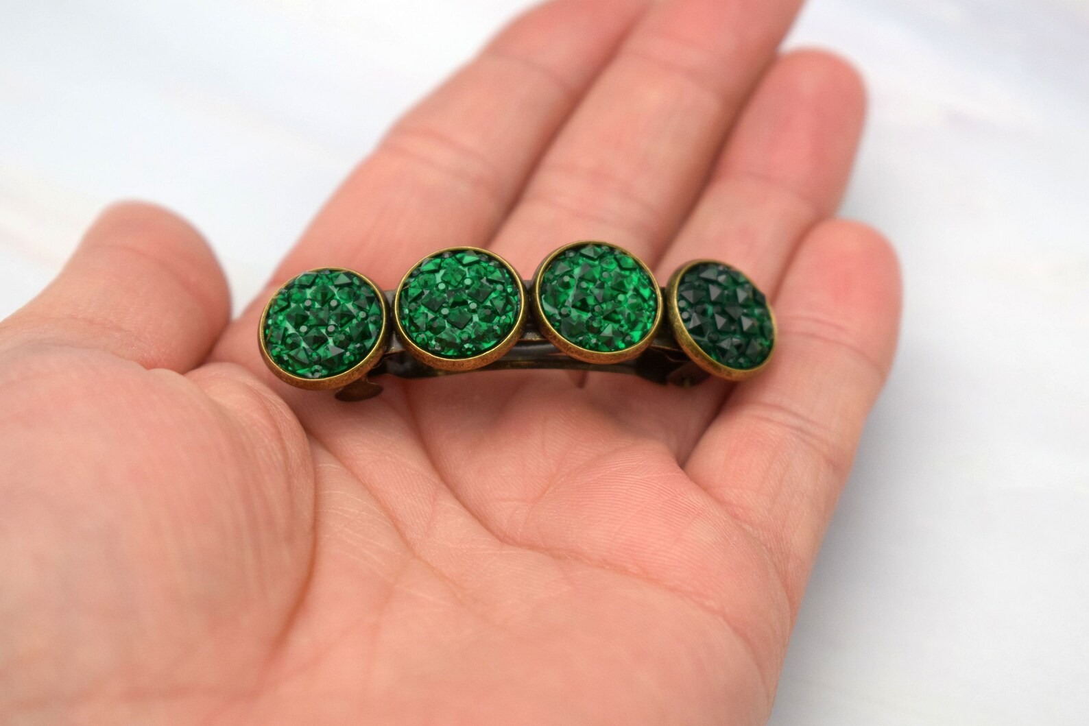 Green Hair Barrette Green Hair Accessories Etsy UK