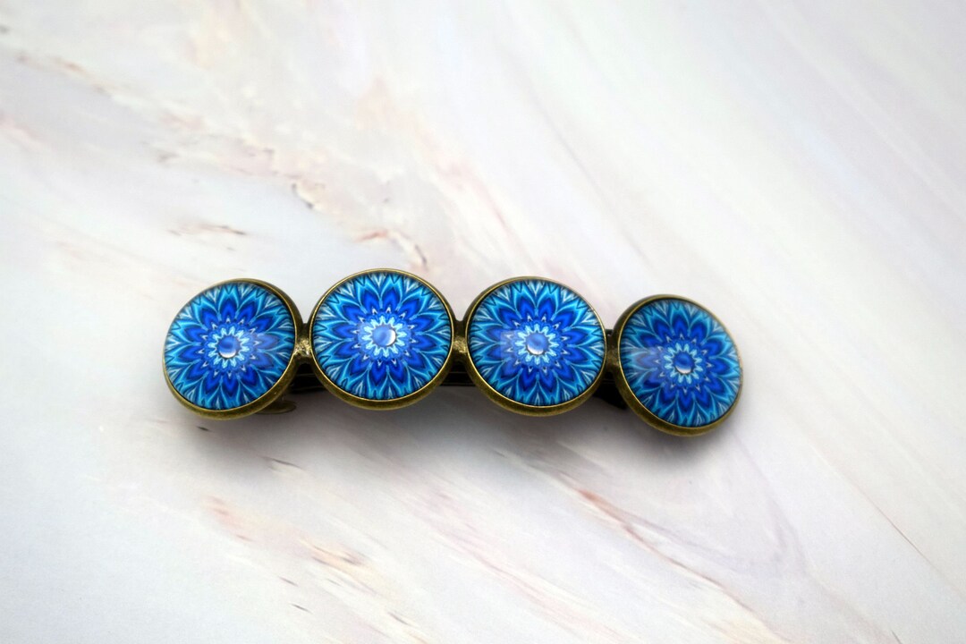 Blue Boho Hair Barrette Bohemian Hair Accessories Etsy