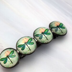 Dragonfly hair barrette, Women hair accessory Gunmetal