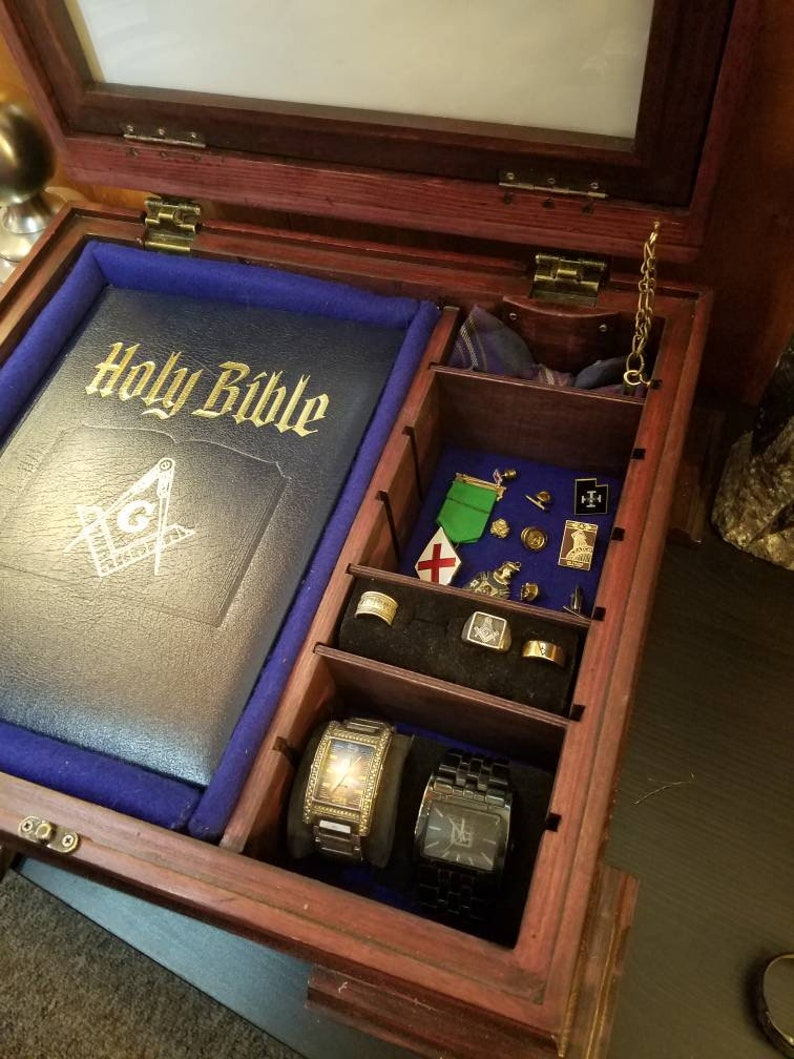 Custom Handmade Deluxe Freemasonry Bible And Apron Storage Box Etsy