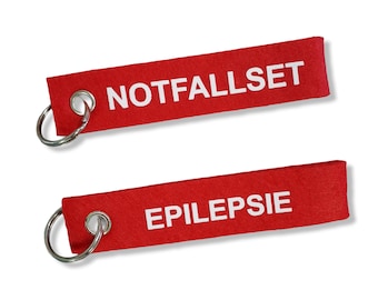 Schlüsselanhänger FILZ Motiv Notfallset Epilepsie