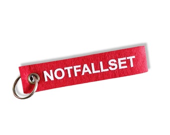 Keychain FELT motif emergency fob can be personalized 2-sided