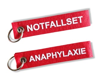 Keychain FELT motif emergency set anaphylaxis