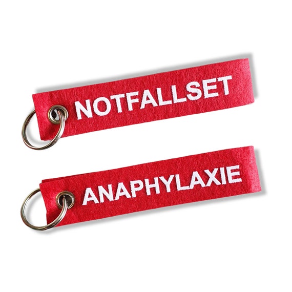 Schlüsselanhänger FILZ Motiv Notfallset Anaphylaxie - .de