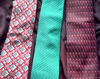 Lot of 3  Pure Silk Men's Tie Nina Ricci, Greg Hunt, Tom Rusborg