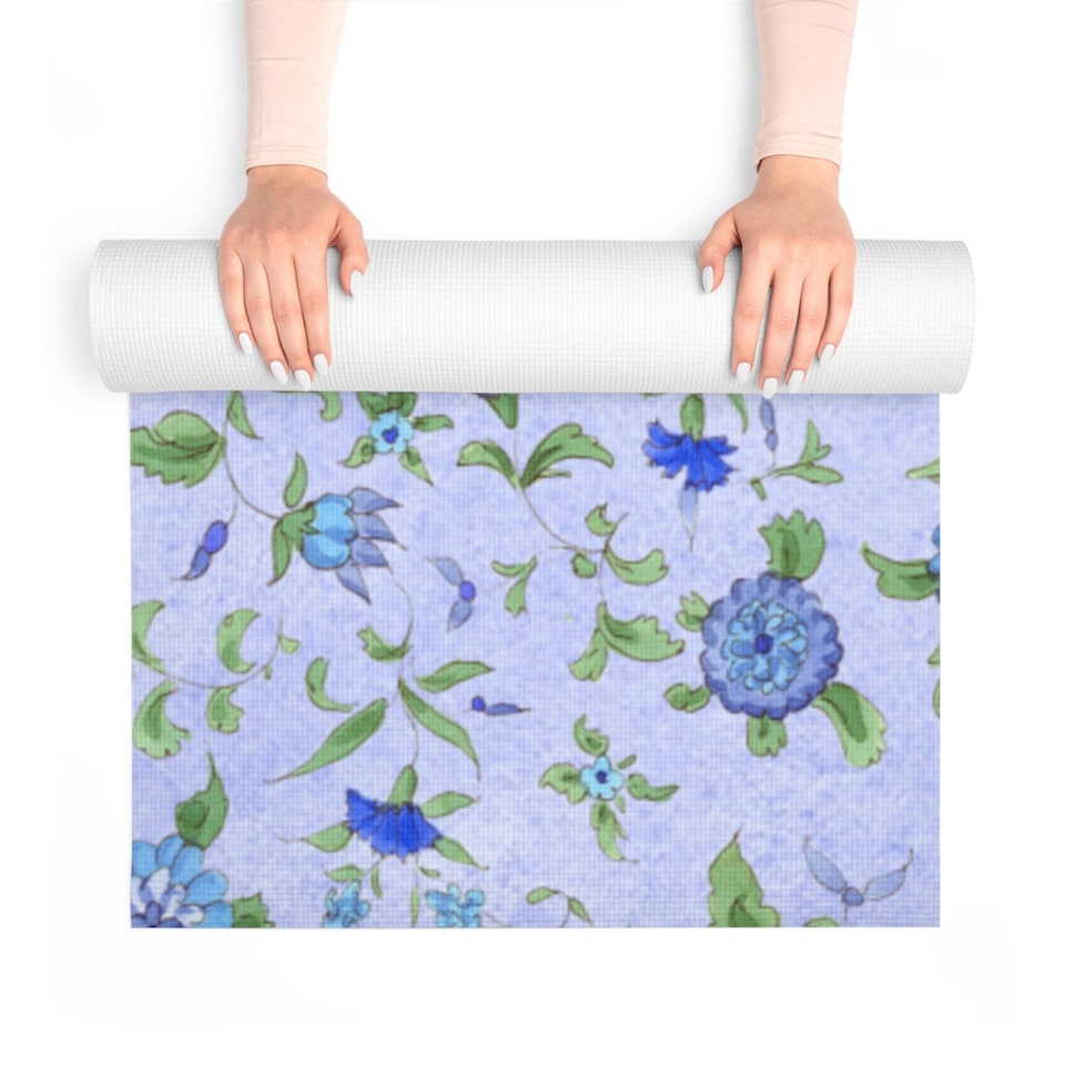 Ceramic Flower Design Printed Thick Foam Yoga Mat