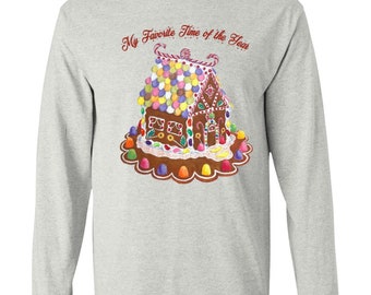 Gingerbread house Long Sleeve Unisex Cotton Shirt