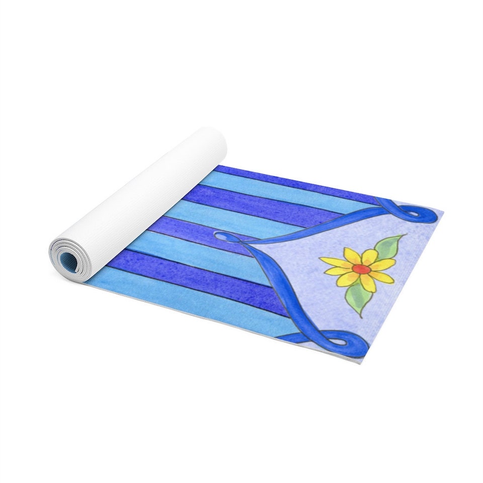 Turquoise and Blue Printed Thick Foam Yoga Mat