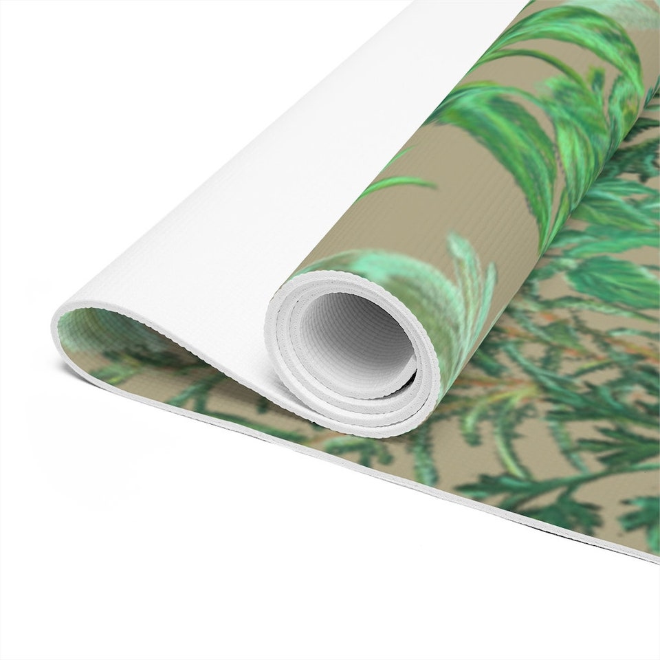 Herbs Design Printed Thick Foam Yoga Mat