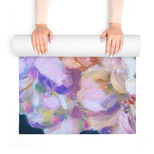 Antique Roses Floral Design on Thick Soft Foam Yoga Mat