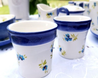 Becher, Kaffeebecher, Trinkbecher, Keramiktasse Romantica blu