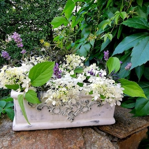 Jardiniere cement, balcony box, plant pot, cement pot, garden decoration, cement planter image 1